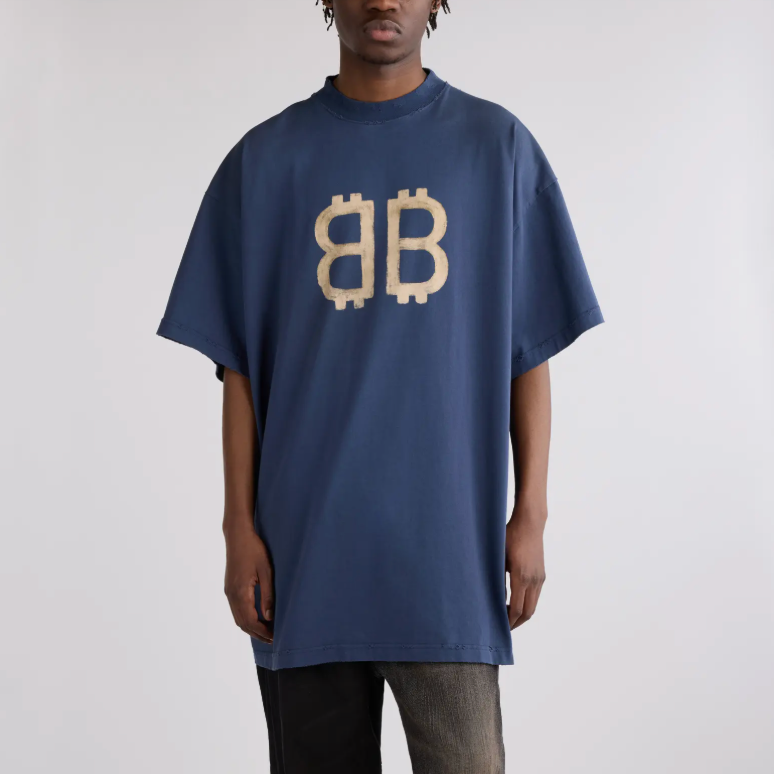 Balenciaga 蓝色BB T恤
