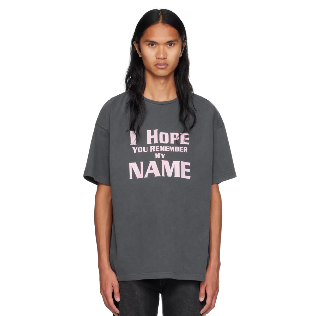 钟楚曦同款！We11done 灰色字母短袖