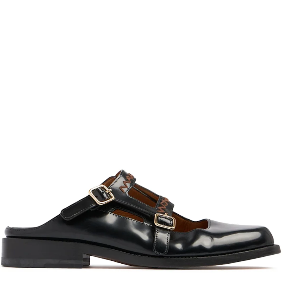 吴千语同款！Marni 黑色镂空刺绣半拖