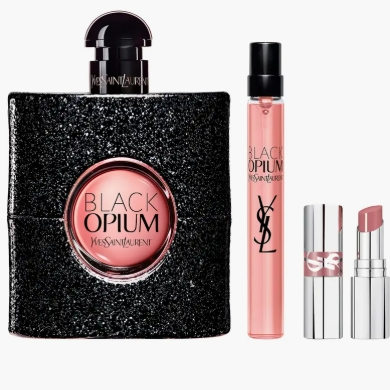 Yves Saint Laurent  黑鸦片香水口红3件套（价值$211)