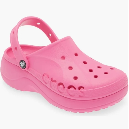 Crocs 卡骆驰 Baya Platform 贝雅云彩黑色女款洞洞鞋 粉色