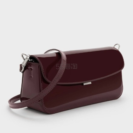 Charles & Keith 漆皮链条手柄单肩包