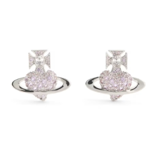 Vivienne Westwood 西太后 爱心紫钻耳钉