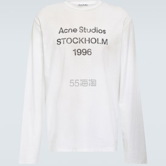 ACNE STUDIOS 1996经典徽标印花白色T恤