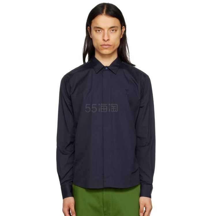 Ami Paris  Navy Ami de Coeur 衬衫 王嘉尔同款