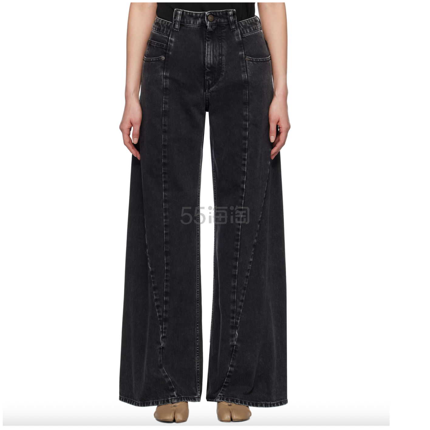 Maison Margiela 马吉拉黑色凸腰牛仔裤
