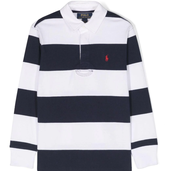 大童款！Polo Polo Ralph Lauren 拉夫劳伦条纹Polo长袖