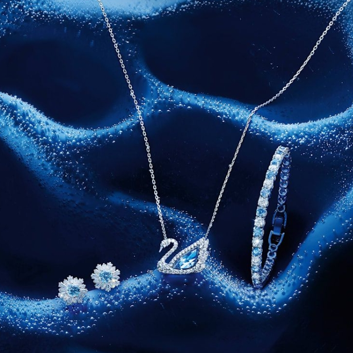 Argento：Swarovski 配饰热卖 Millenia 梨形切割耳钉 £39 星星手链£50