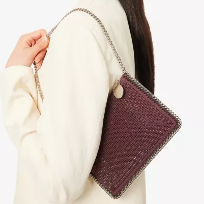 Stella McCartney Falabella 粉色带水钻手包