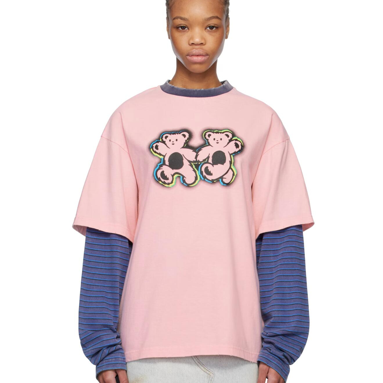 We11done 粉色拉手小熊T恤