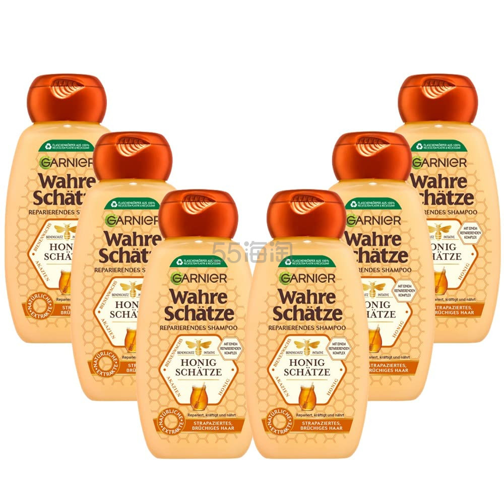 【含税直邮】Garnier 卡尼尔 True Schatz 修复洗发水蜂蜜珍宝 6x250 毫升