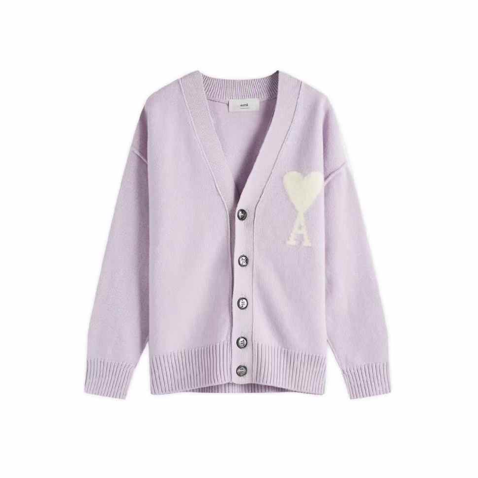 Ami 爱心紫色开衫