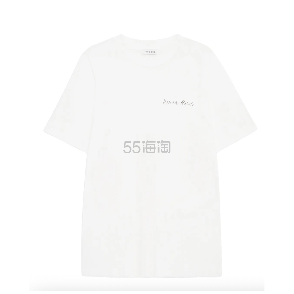 AB主理人同款！Anine Bing 白色背后手写字母短袖