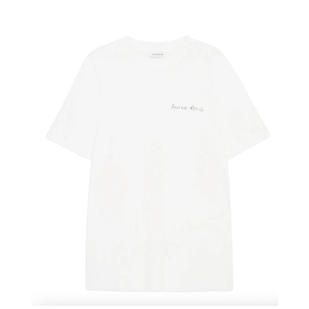 AB主理人同款！Anine Bing 白色背后手写字母短袖
