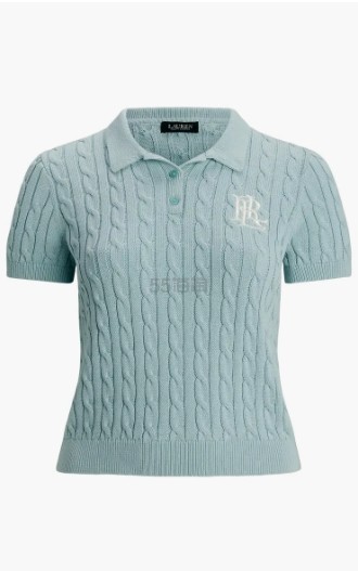 Ralph Lauren 大码 Polo 绞花半袖毛衣
