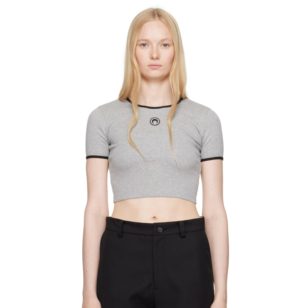 Marine Serre 灰色小月亮短T恤