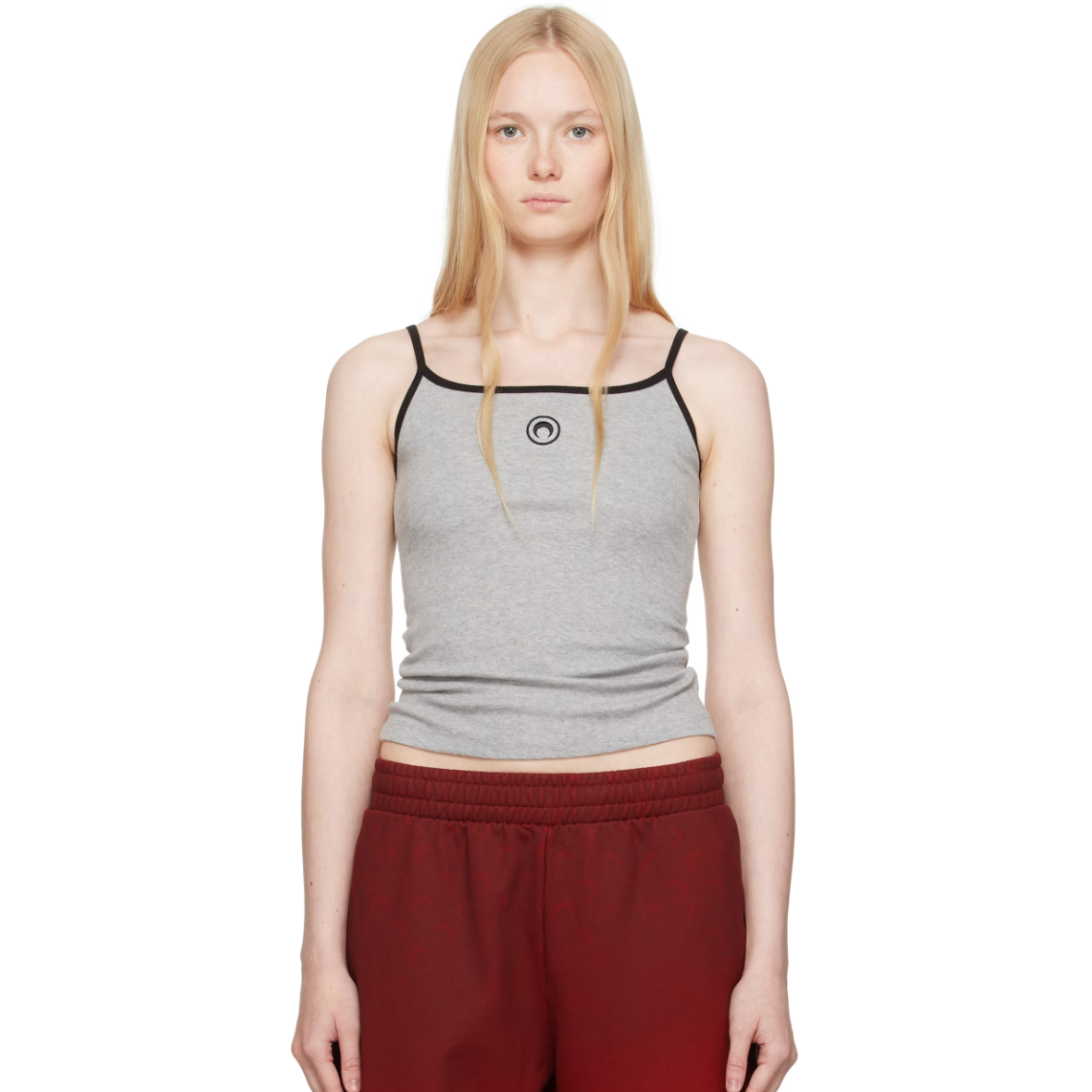 Marine Serre 灰色吊带背心