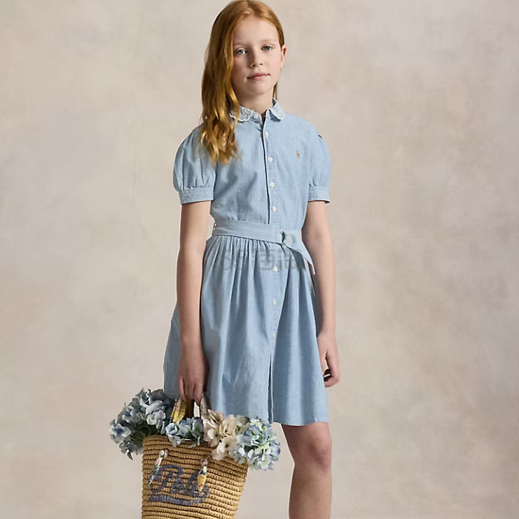 Polo Ralph Lauren 拉夫劳伦 Chambray 大童款束带衬衫裙