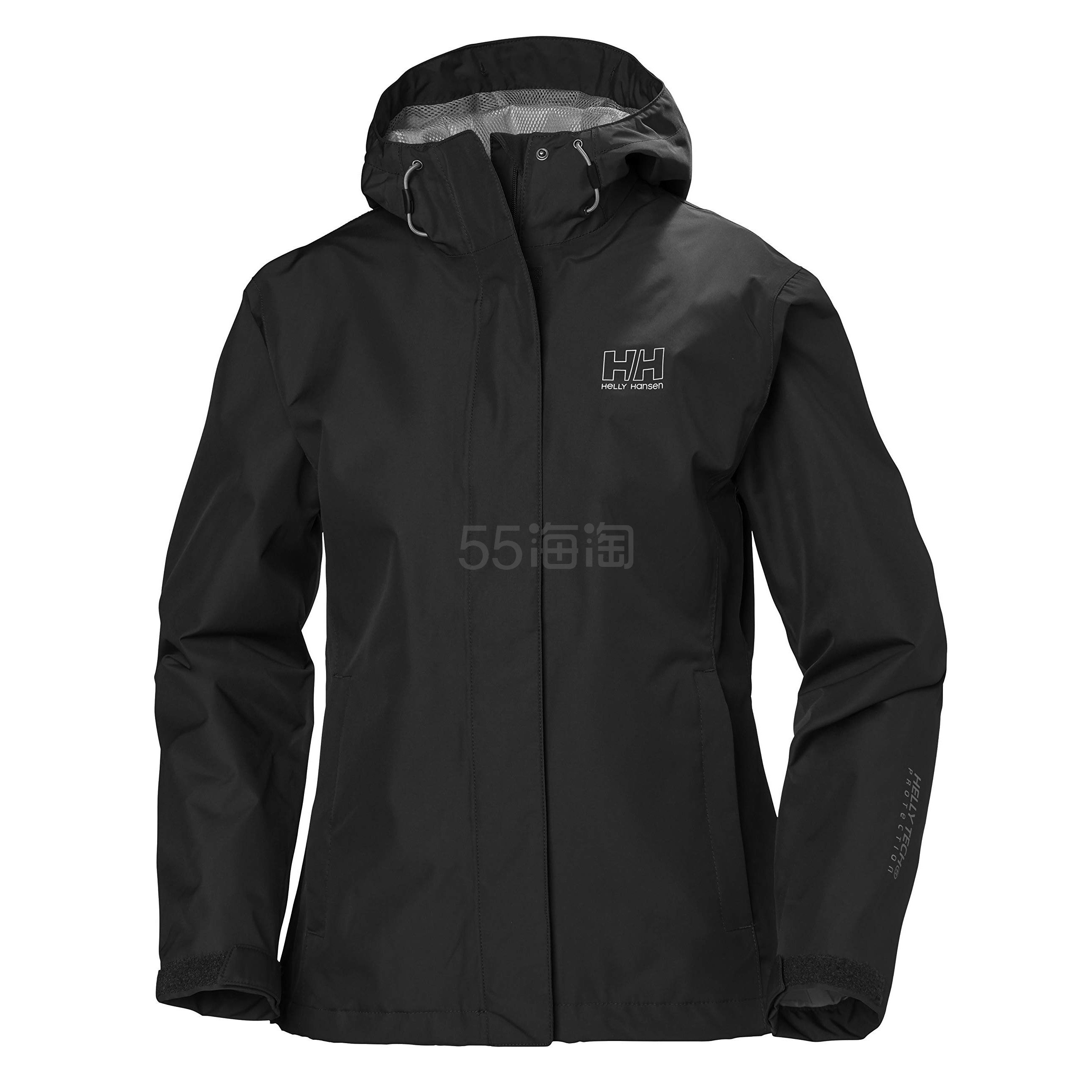 【含税直邮】Helly Hansen 女士 Seven J 防水防风透气带帽雨衣 992 黑色 中号