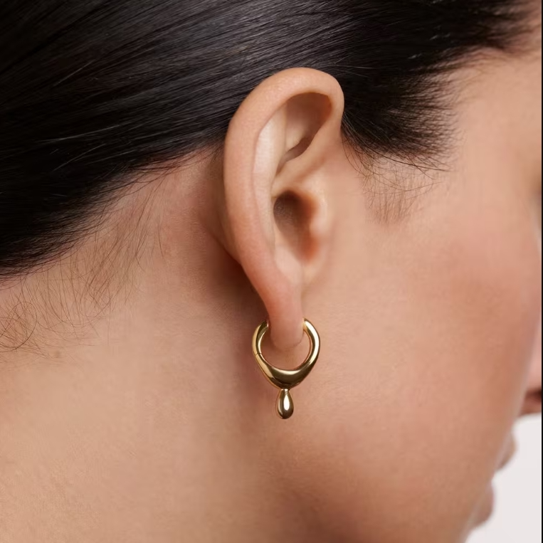 Liberty London US：夏日大促 女士专场 封面18ct 镀金熔岩环状耳环$92