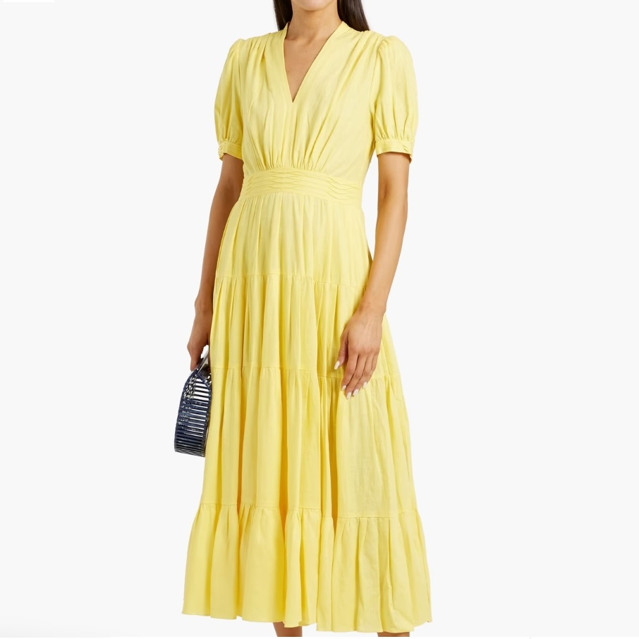 DVF Darby 层层薄纱中长连衣裙