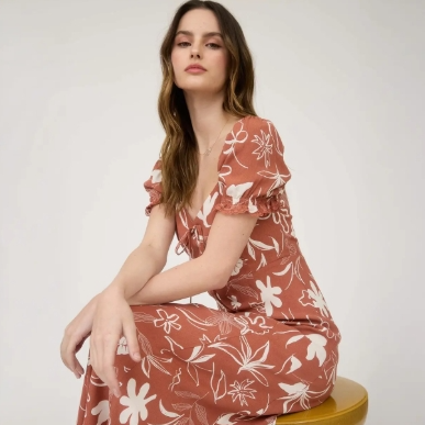 Nordstrom Rack：夏日必备美裙 CK 短袖 A 字连衣裙$49