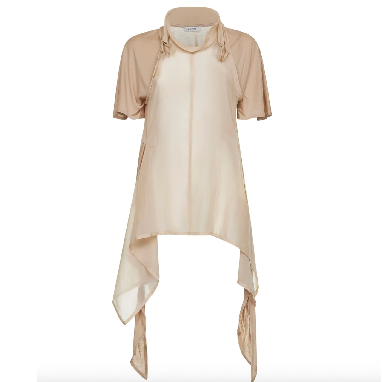 金高银同款！Lemaire 奶茶色真丝纽结飘带上衣