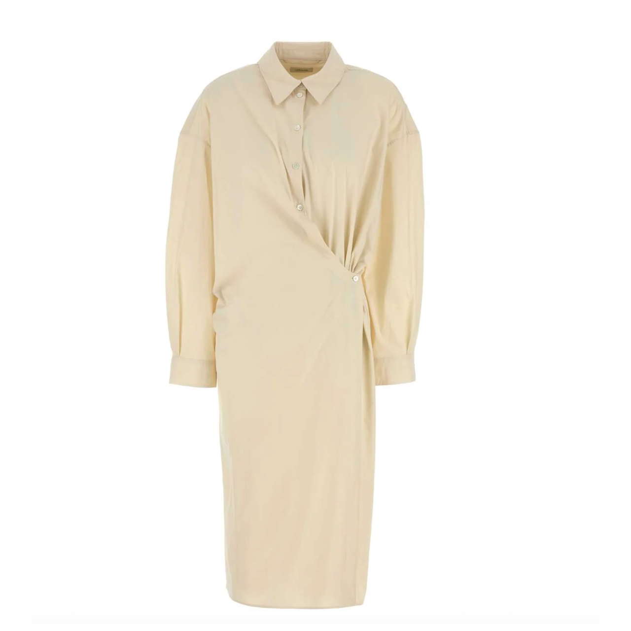 周雨彤同款！Lemaire 浅黄长袖衬衫裙