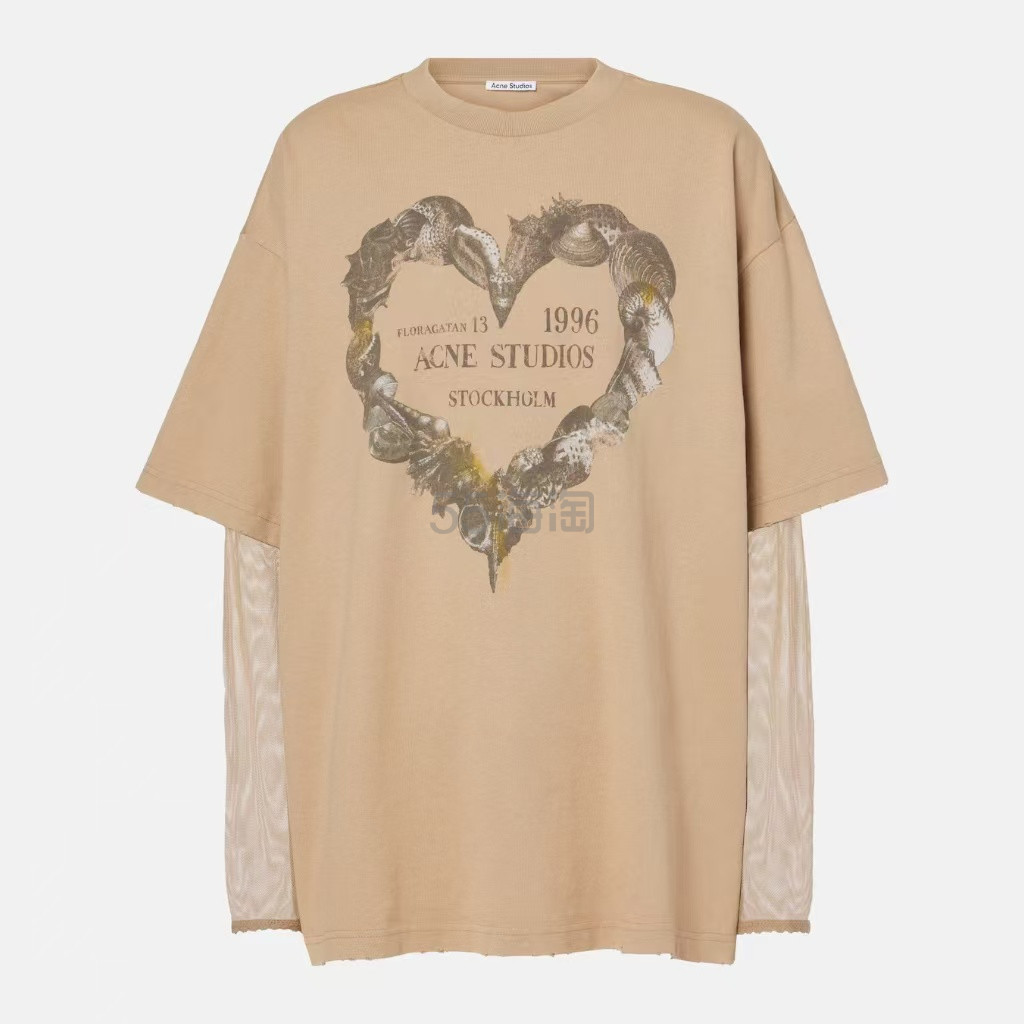 金泰妍同款!ACNE STUDIOS 棕色假两件T恤