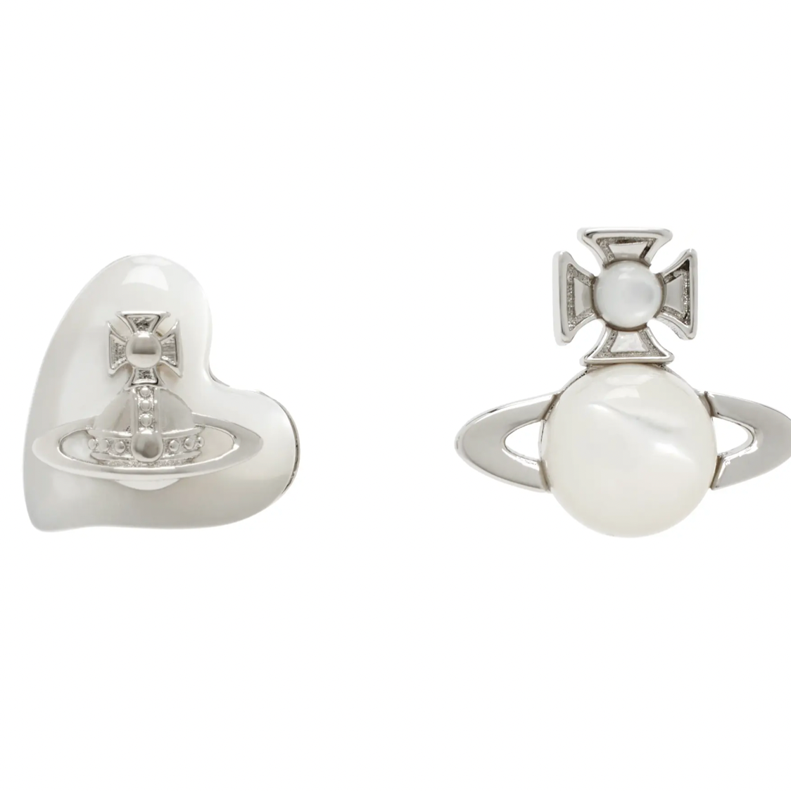 Vivienne Westwood 银色 Thomasina 耳钉 不对称设计