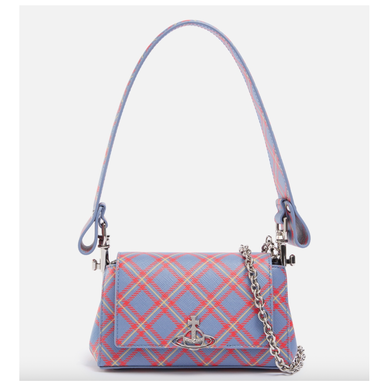 Vivienne Westwood Hazel Saffiano-Effect 格纹腋下包