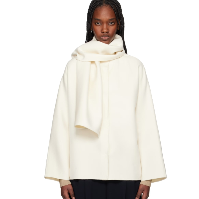 Max Mara  Off-White Udente 围巾大衣