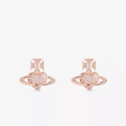 降价！Vivienne Westwood 西太后 粉色爱心 土星耳环