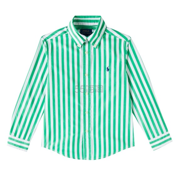 POLO RALPH LAUREN 拉夫劳伦大童款绿色条纹衬衫