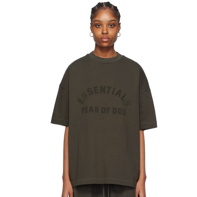 中站含税价！Fear of God ESSENTIALS 灰色圆领 T 恤