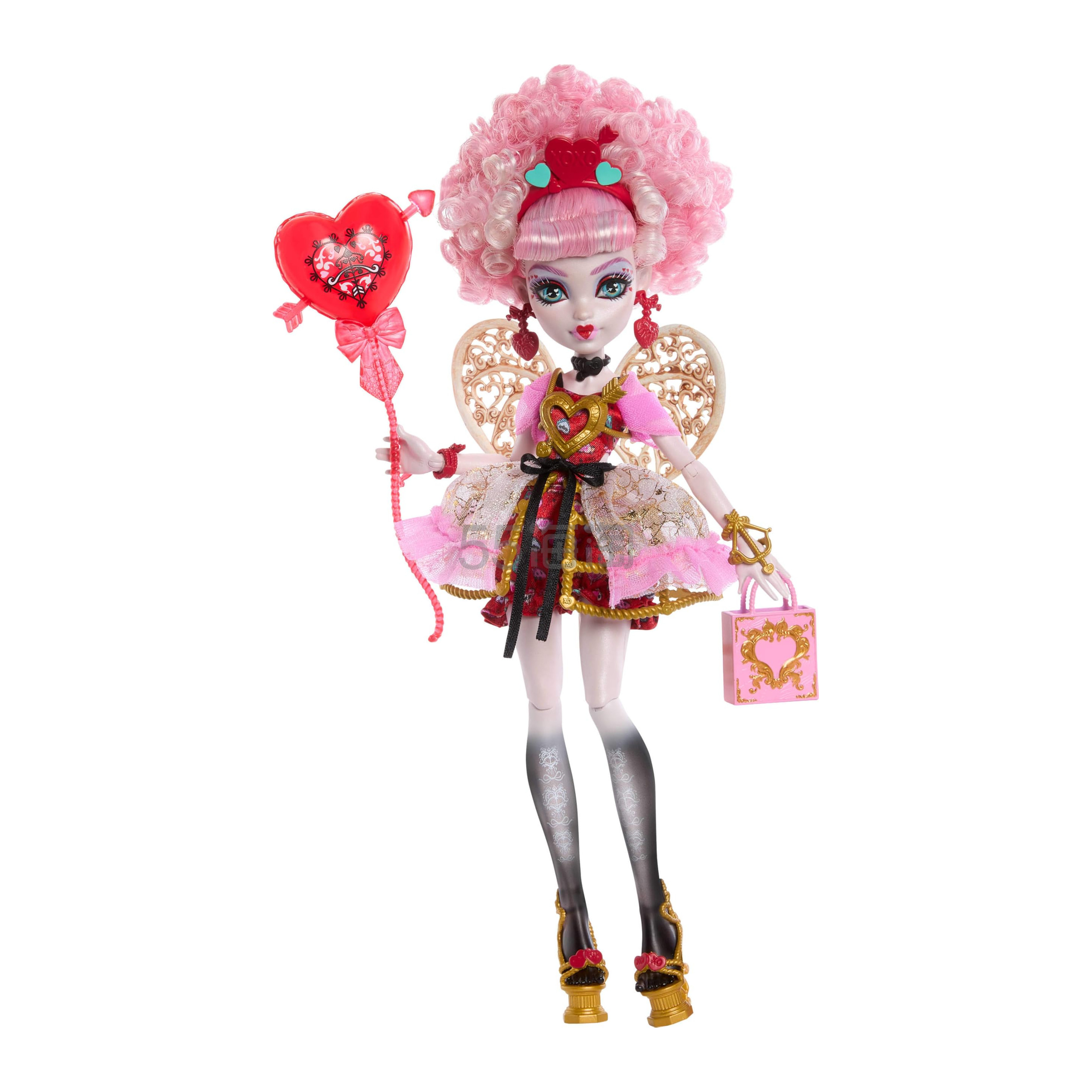 Monster High 恐怖甜美生日娃娃,粉红色和红色派对礼服