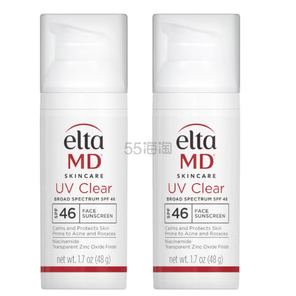 满$200立减$15！EltaMD UV 广谱防晒霜 SPF46*2