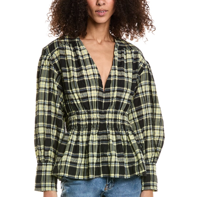 好价！Ganni 格子衬衫 收腰显瘦