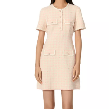 李一桐同款！Maje 粗花呢连衣裙