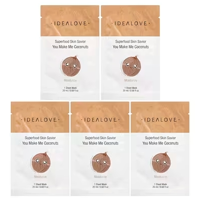 好物试用！Idealove 5 片美容片装面膜，每片 0.68 液量盎司（20 毫升）
