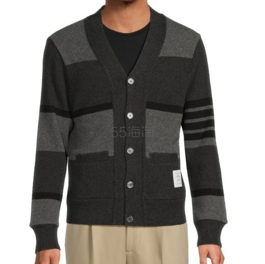 Thom Browne Tonal 4杠羊绒开衫