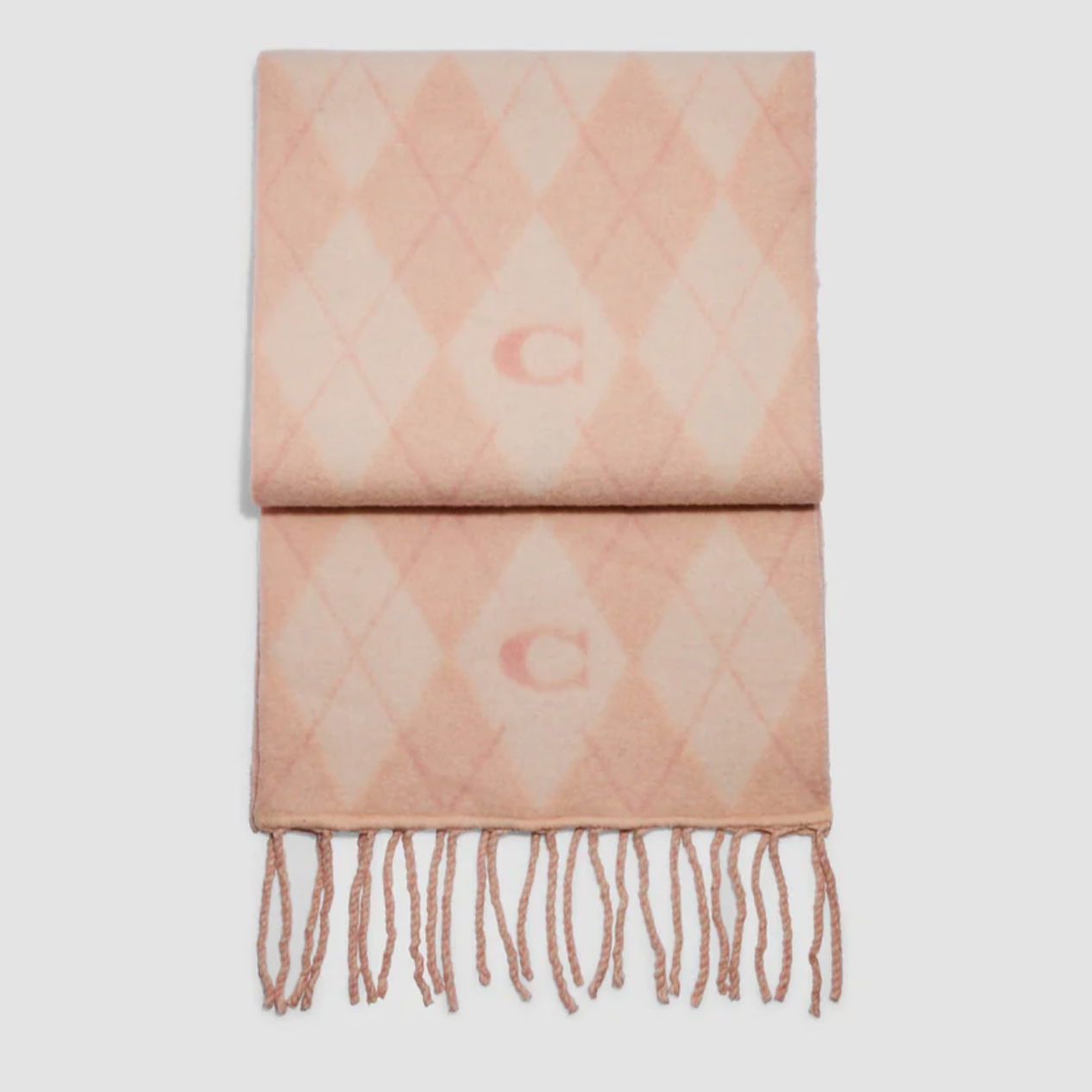 Coach 菱格纹羊毛围巾