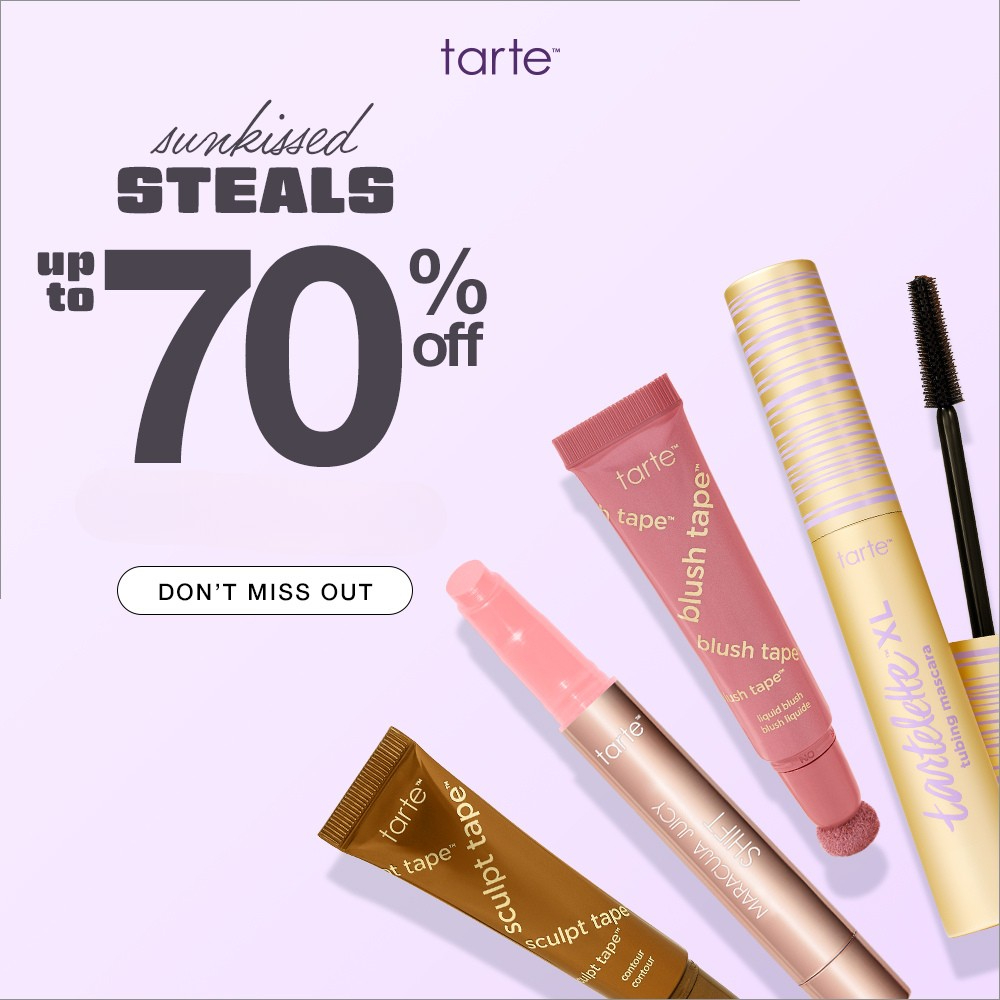 Tarte Cosmetics：彩妆低至3折促销！亚马逊黏土腮红$20