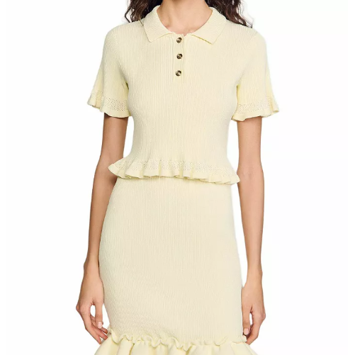 Sandro Flounced 针织上衣