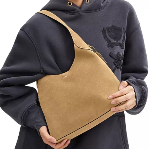 Coach 蔻驰 Brooklyn 麂皮单肩包 沙色