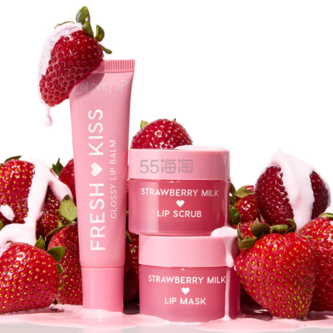 ColourPop 卡拉泡泡草莓唇膜+唇部磨砂膏+唇蜜