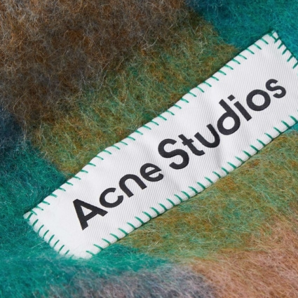中站含税！SSENSE：Acne Studios 时尚热卖 Mohair Checked 围巾$315
