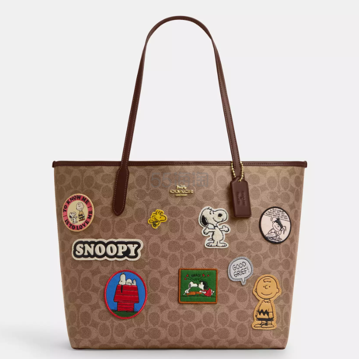 Coach X Peanuts City 老花托特包