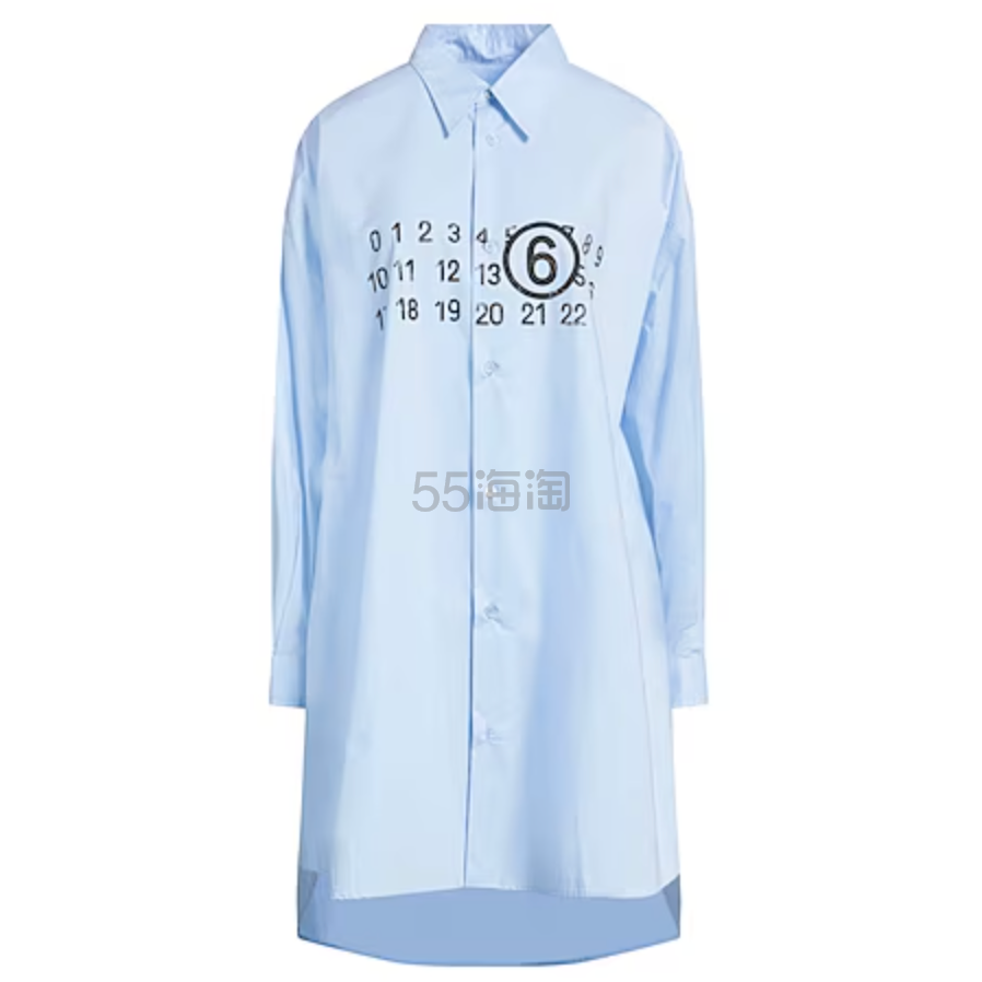 MM6 MAISON MARGIELA 蓝色长款衬衫