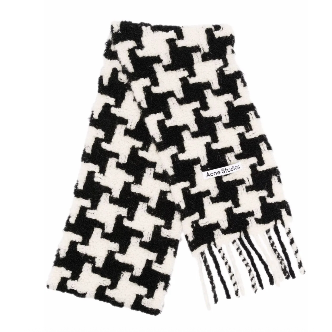 Savi同款！Acne Studios 黑白千鸟格围巾